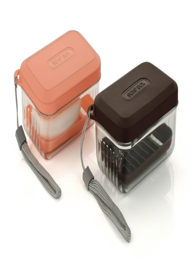 iSTAR Portable Self-Draining Soap Holder | Leakproof Plastic Soap Box for Bathroom, Travel, Outdoor, Camping & Home Use - Multicolor, Pack of 2 - Image 1